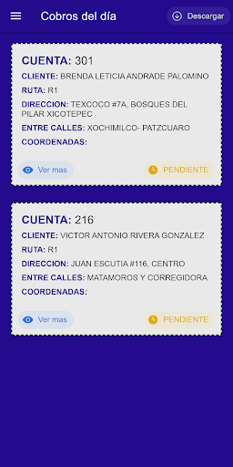Comisa Cobranza Screen 2