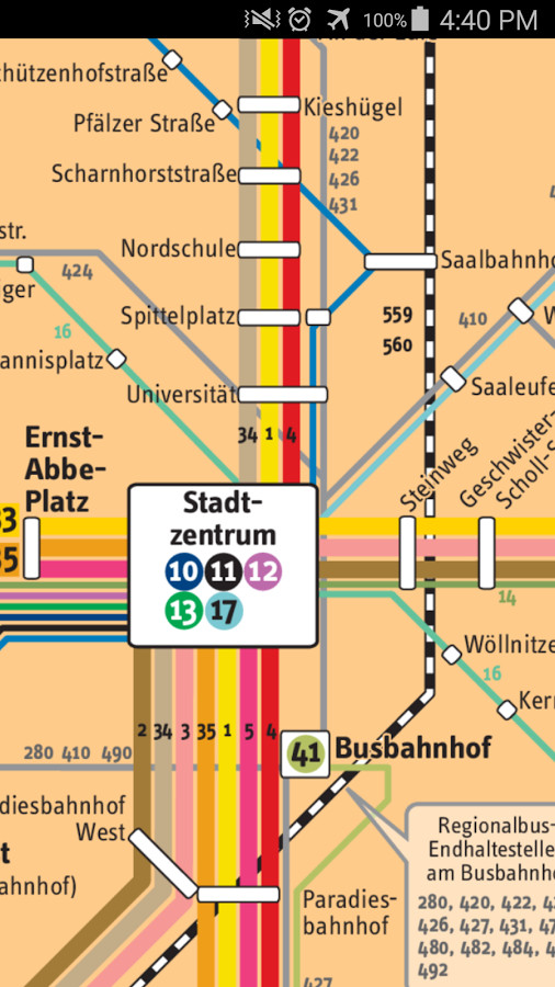 Android application Jena Tram & Bus Map screenshort