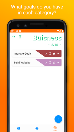 Goaly: Goal Tracker Screen 2