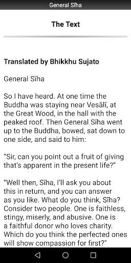 General Siha Sutta - Buddhism Screen 2