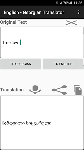 English - Georgian Translator Screen 2