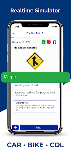 Screenshot of Kansas DMV Permit Practice