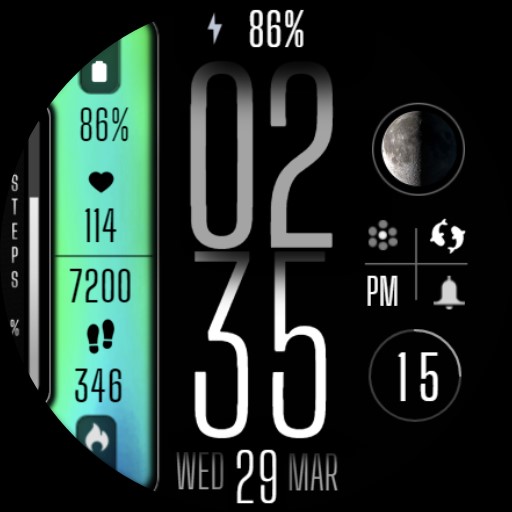 Modern Digital Watch face IN35 logo