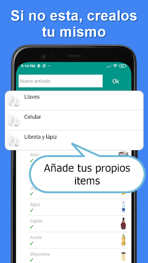 Android application grocery list: shopping list screenshort