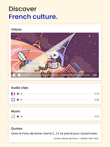 Screenshot of French lessons - Frantastique