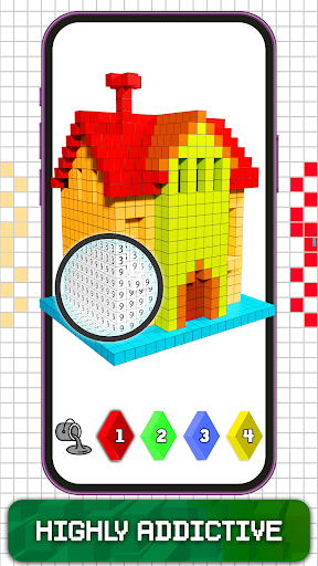 House Voxel Color by Number 3D Screen 2