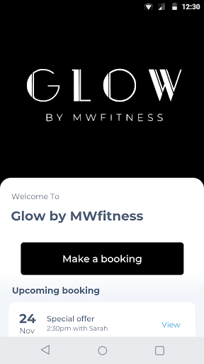 Android application Glow by MWfitness screenshort