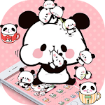 Cover Image of ดาวน์โหลด Pink Cartoon Cute Panda Theme 1.1.5 APK