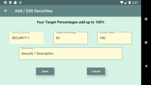Portfolio Rebalancer Screen 3