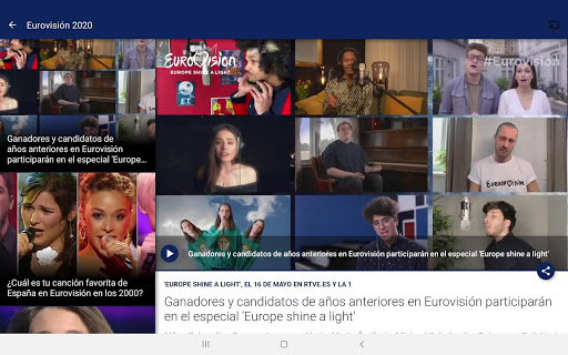 Screenshot of Eurovision - rtve.es