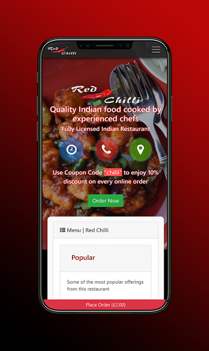 Android application Red Chilli Northallerton screenshort