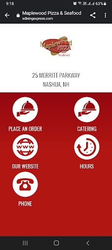 Android application Maplewood Pizza screenshort