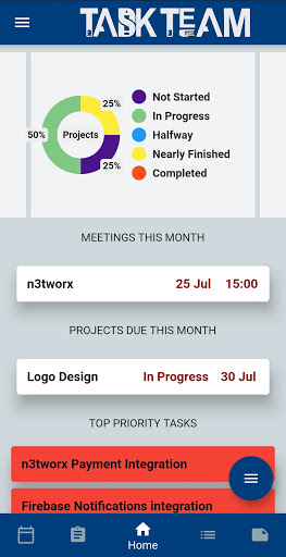 Android application Task Team screenshort