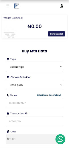 ProttyTopup - Data | Airtime Screen 2