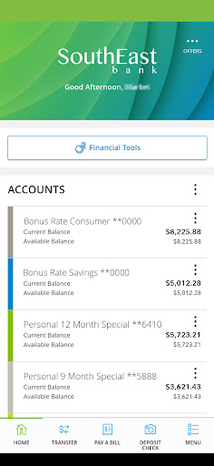 Android application SouthEast Bank Mobile Banking screenshort