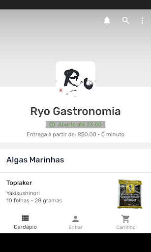 Android application Ryo Gastronomia screenshort