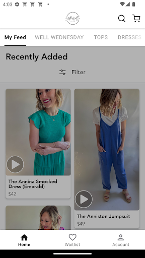 Android application The Well Clothing screenshort