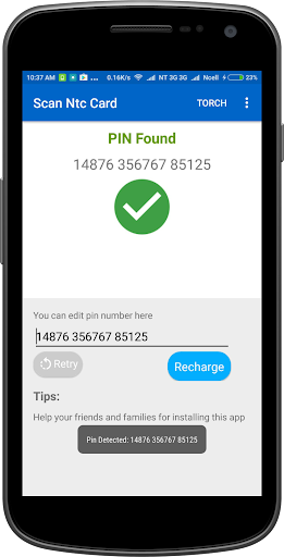 Recharge Scanner for NTC/Ncell Screen 2