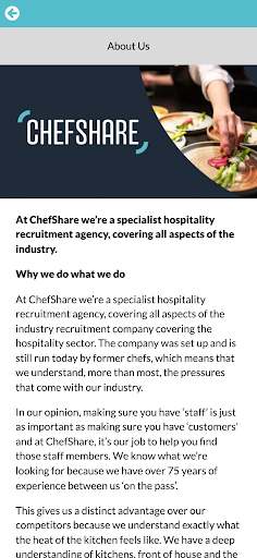 Chefshare Recruitment Screen 2