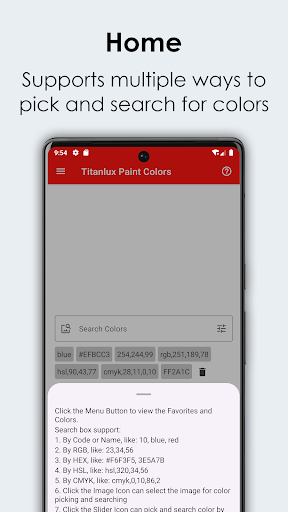 Android application Titanlux Paint Colors screenshort