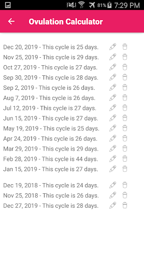 Ovulation Calculator Screen 3