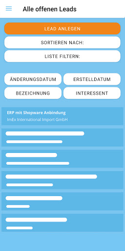 eEvolution CRM App Screen 2