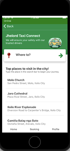 Android application Jhelord Taxi Connect screenshort