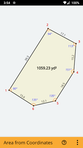 Area from Coordinates Screen 3
