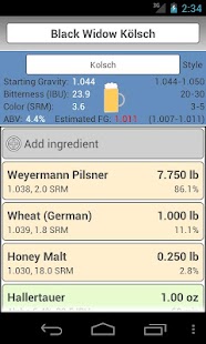BrewR - Beer Recipe Manager Screenshot