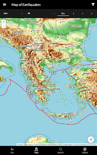 Động đất ở Hy Lạp Ảnh chụp màn hình