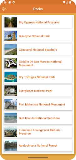 Florida State & National Parks Screen 3