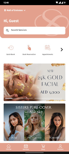 Android application Sisters Beauty Lounge screenshort