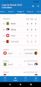 Calendário Copa do Mundo 2022