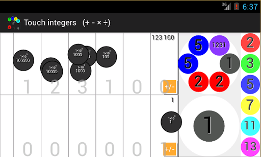 Touch Integers ℤ (+ - × ÷) Screen 2