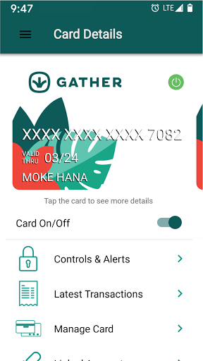 Android application Gather CardControl screenshort