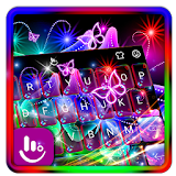 Colorful Neon Butterfly Keyboard Theme icon