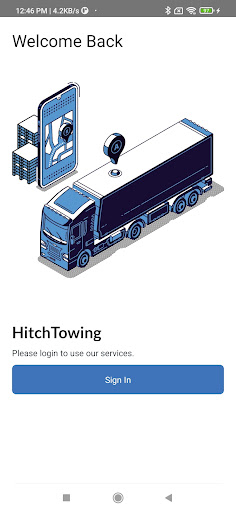 Android application Hitch Towing Customer screenshort