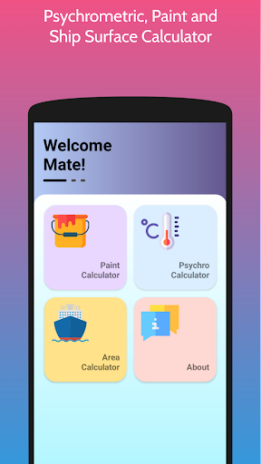 Android application Psychro & Paint Calculator screenshort