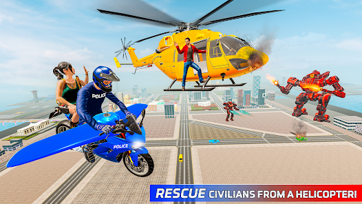 Police Flying Bike Robot Game apkpoly screenshots 3