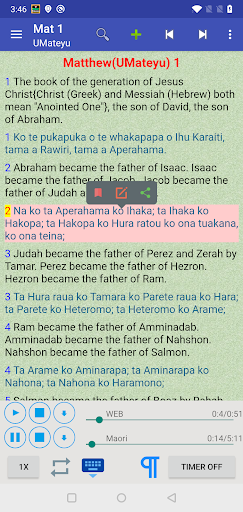 Android application Maori English Audio Holy Bible screenshort