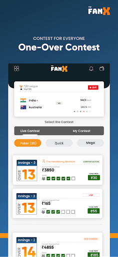 The FanX: Live Fantasy Cricket Screen 3