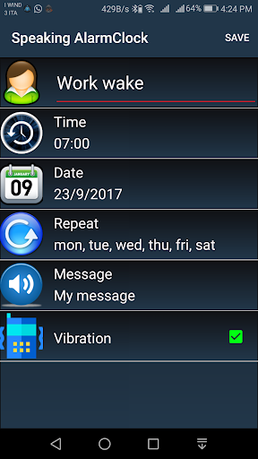 Speaking Alarm Clock-Memorandu Screen 3