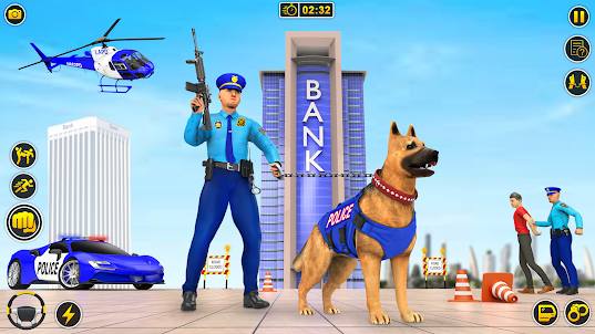 полицейский собака и грабители