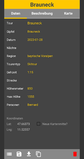 Mein Tourenbuch Screen 2