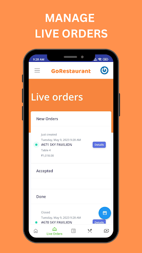 Android application GoRestaurant -Smart QR Dining screenshort
