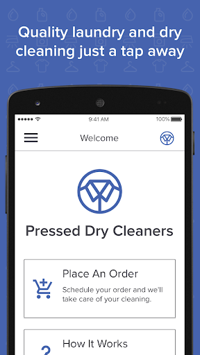 Android application Pressed Dry Cleaners screenshort