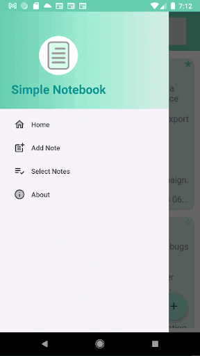 Android application Simple Notebook screenshort