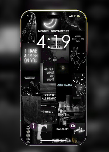 Android application Black aesthetic wallpapers screenshort