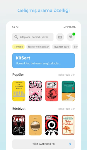 Android application KitSort: Ucuza Kitap Bul screenshort