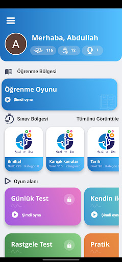 Android application Sual ve İlm screenshort